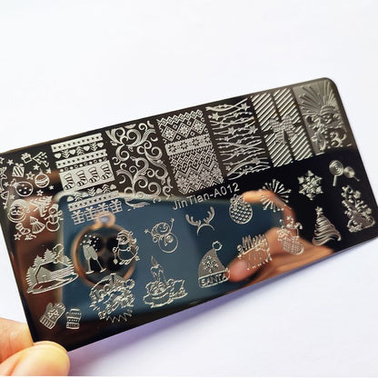 Nail Art Tool Metal Snowflake Flower DIY Stamping Plates Printing Stencil 6x12cm