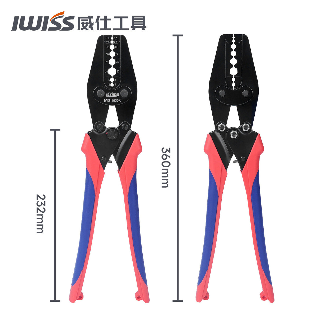 IWS-1535X C45/OT/Bare Terminal Crimping Clamp Terminal Crimping Clamp 16-2AWG