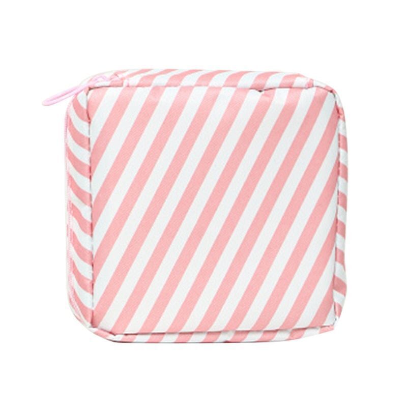 Storage Bag Napkin Pouch Cosmetic Bags Organizer Makeup Purse Nylon Black Travel
