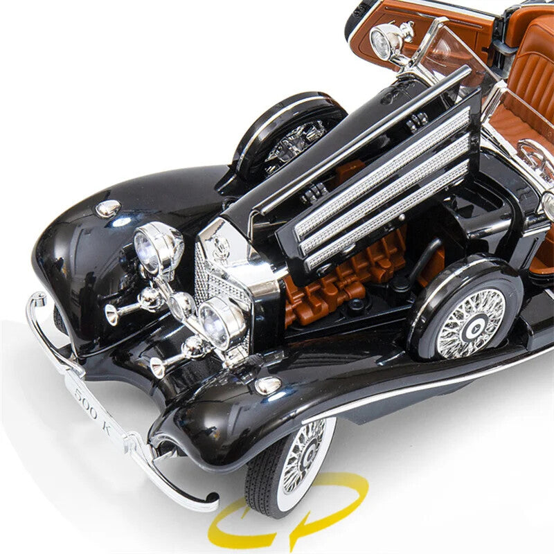 1:18 1936 Benzs 500K Alloy Classic Car Model Retro Car Hobby Sound Light Toy Car