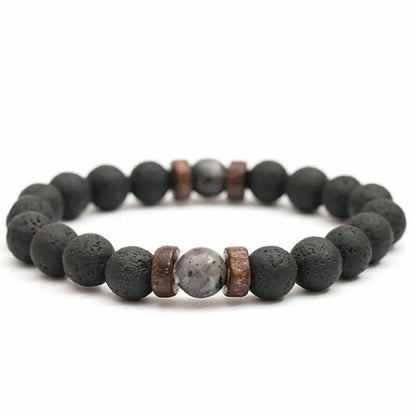 Man/Women Lava Rock Diffuser Bracelet Elastic Natural Stone Yoga Bead Bracelet J