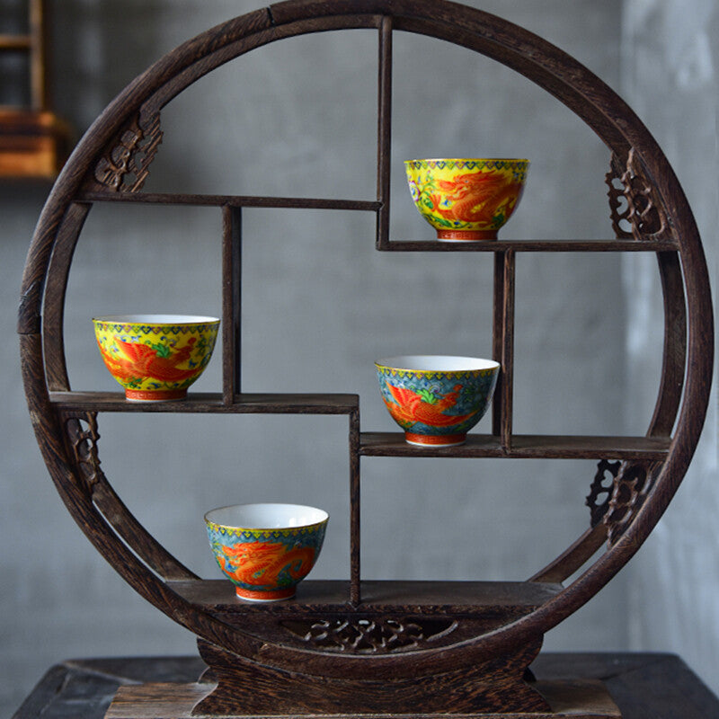 Chinese Tea Cup 100ml Porcelain Under Glaze Dragon Phoenix Master Cup Of Tea New