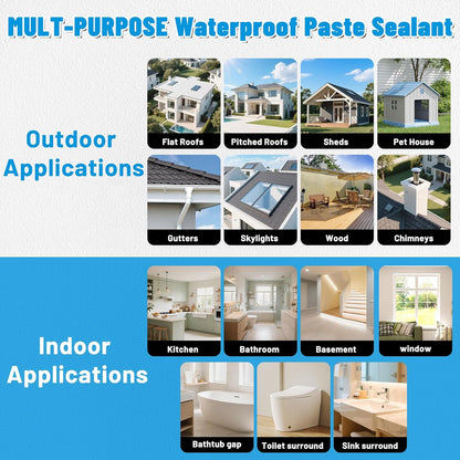 Waterproof Patch & Seal Rubberized Sealant Paste, 2.2Lbs Anti-Leakage Clear Wate