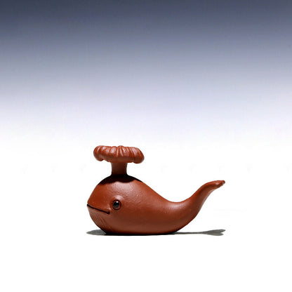 Dophin Statue Small Table Decoration Yixing Zisha Tea Pet Holder For Pot Lid New
