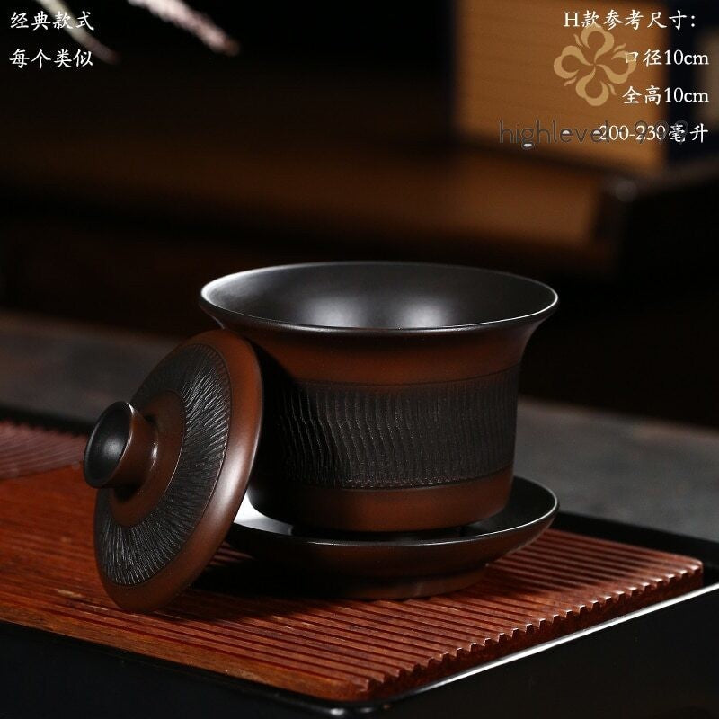 Jianshui Pure Handmade Carving Gaiwan TeaPot(Not Yixing Zisha) Ceramic Kung Fu