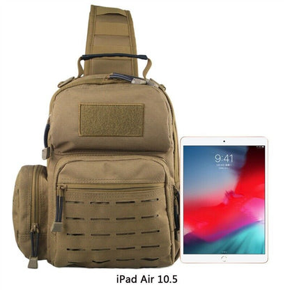 Mens Backpack Tactical Sling Shoulder Bag Molle Travel Chest Pack Outdoor Hiking