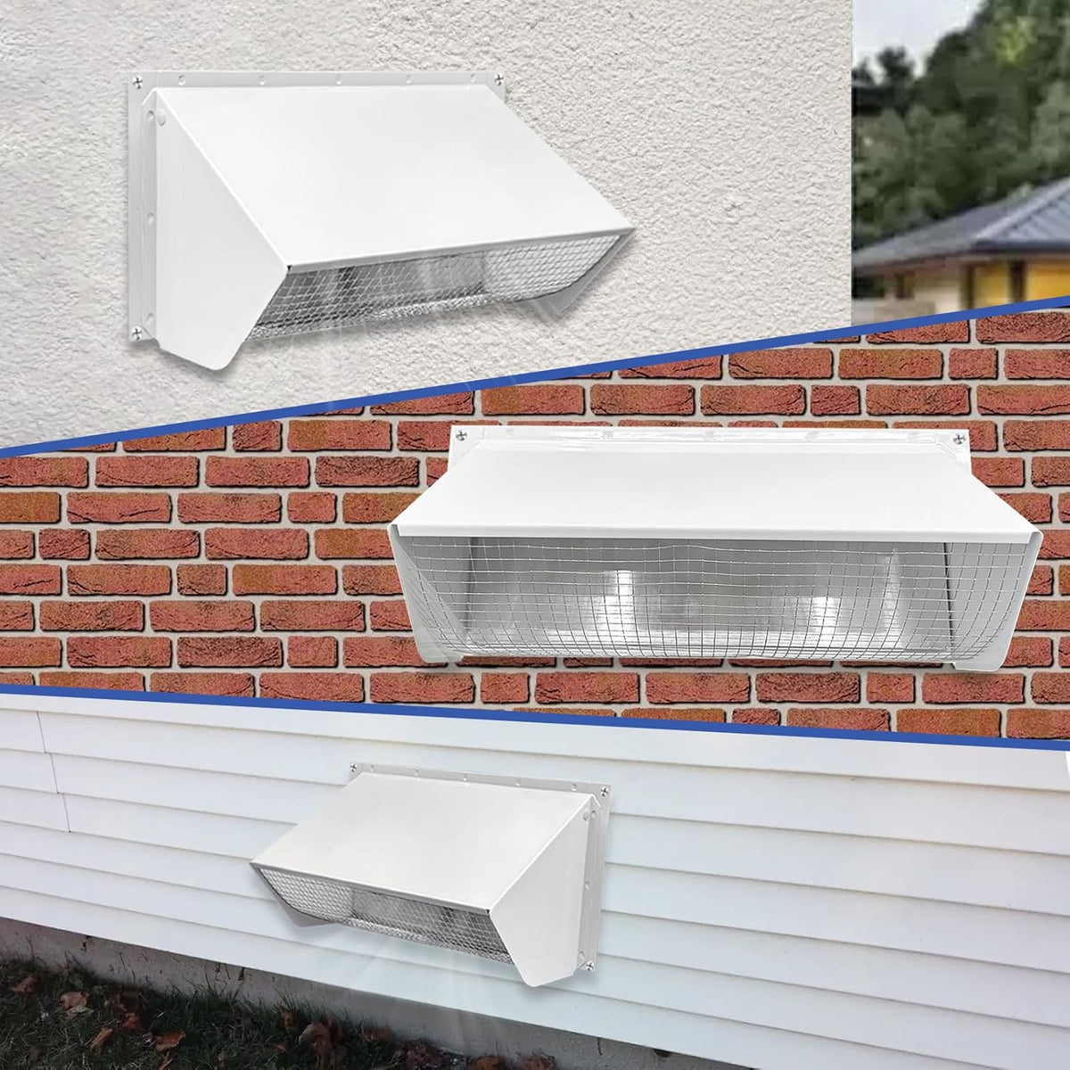 Wall Vent Cap for Microwave & Range Exhaust Vent Hood, 3-1/4" X 10" Exhaust Vent
