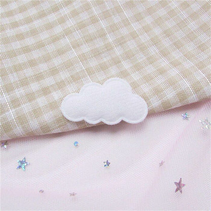 60Pcs/Lot 4.5x2.5cm Felt Cloud Padded Appliques Artificial Crafts Hairclip Patch