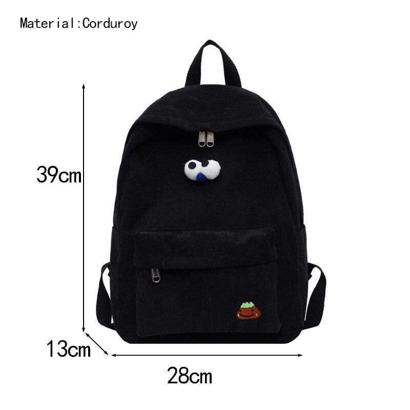 Backpack Women Cartoon Bag Summer Small Canvas Shoulder Bag Traveling Rucksack