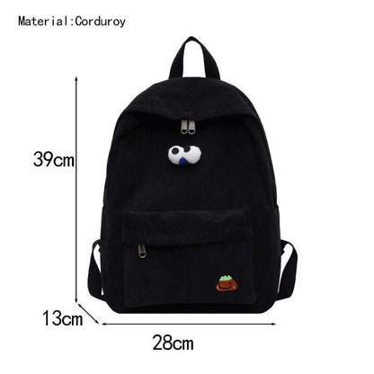 Backpack Women Cartoon Bag Summer Small Canvas Shoulder Bag Traveling Rucksack