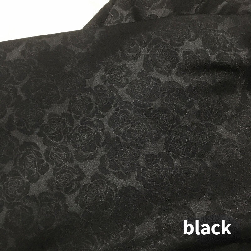 150*100cm Faux Silk Satin Rose Floral Brocade Damask Fabric Dress Sewing Craft