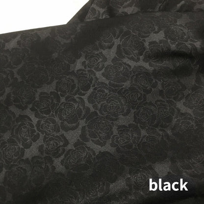 150*100cm Faux Silk Satin Rose Floral Brocade Damask Fabric Dress Sewing Craft