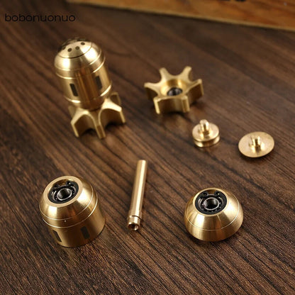 Brass Fingertip Gyro Torpedo Shape Stress Reducing Decorations