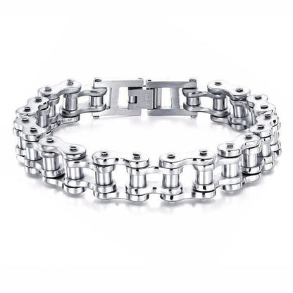 Solid Stainless Steel Motorcycle Bike Chain Design Bracelet Men's Jewelry 8.5 in