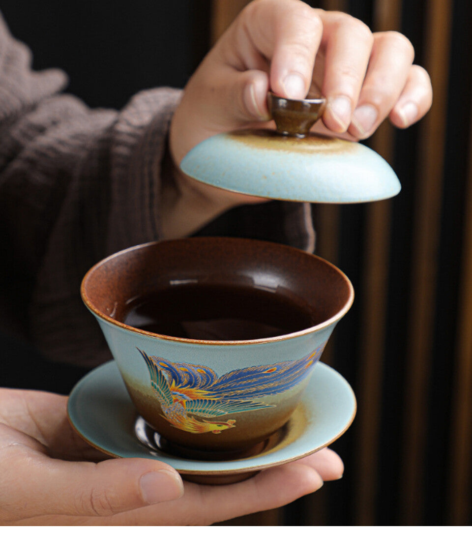 150ml Chinese Jingdezhen Ceramic Gaiwan Bowl Cup Home Kungfu Tea Set Tureen