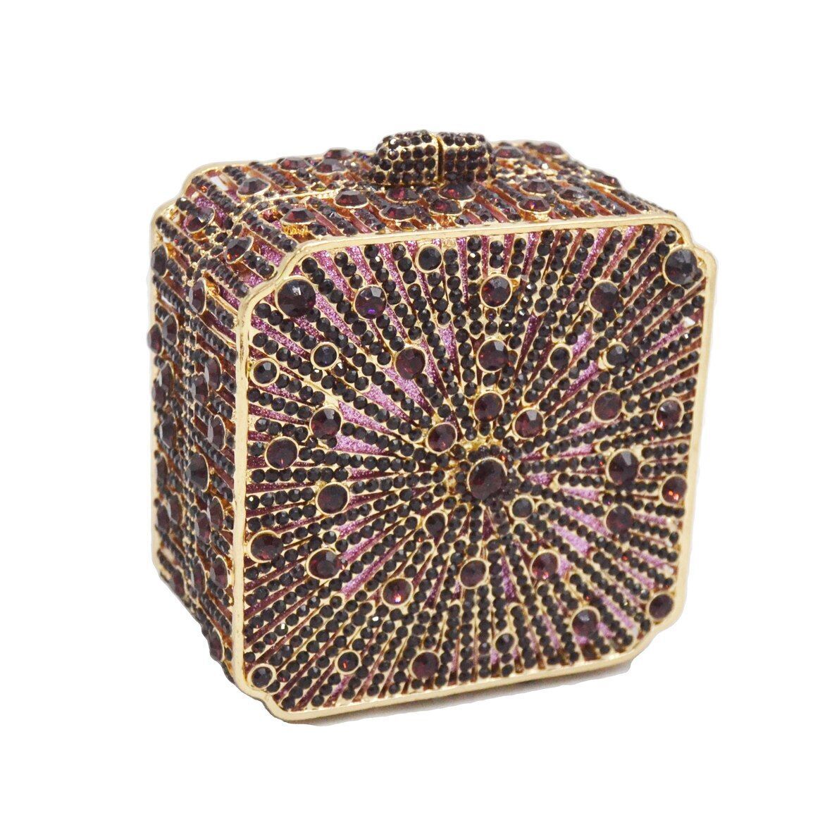Party Purse Luxury Crystal Clutch Metal Frame Evening Bag Handbags 11*11*6.5 CM
