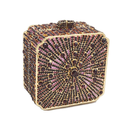 Party Purse Luxury Crystal Clutch Metal Frame Evening Bag Handbags 11*11*6.5 CM