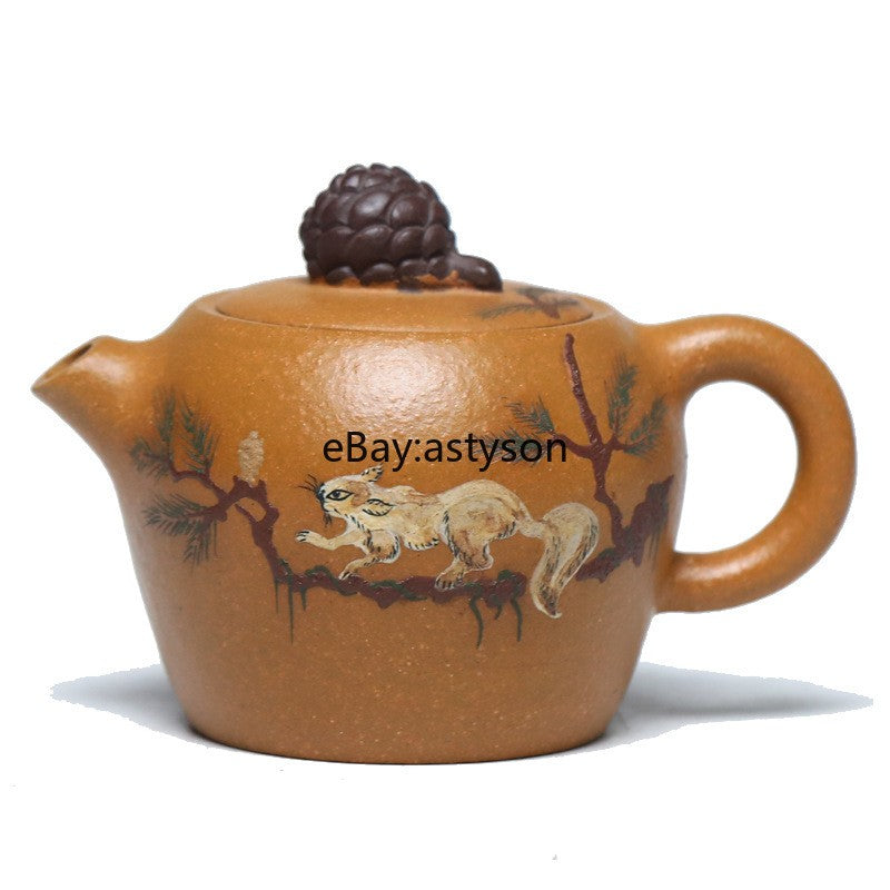 Handmade Tea Pot Marked Real Yixing Zisha Yellow Jiangpo Clay Master Pot 180ml