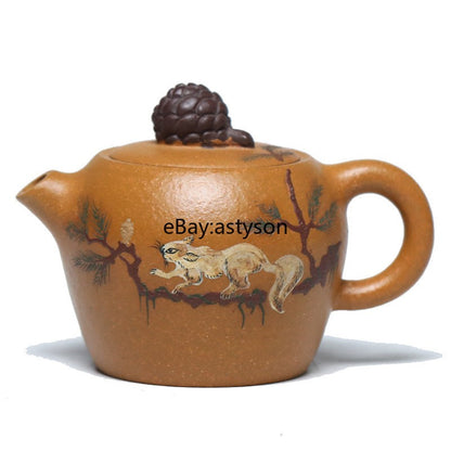 Handmade Tea Pot Marked Real Yixing Zisha Yellow Jiangpo Clay Master Pot 180ml