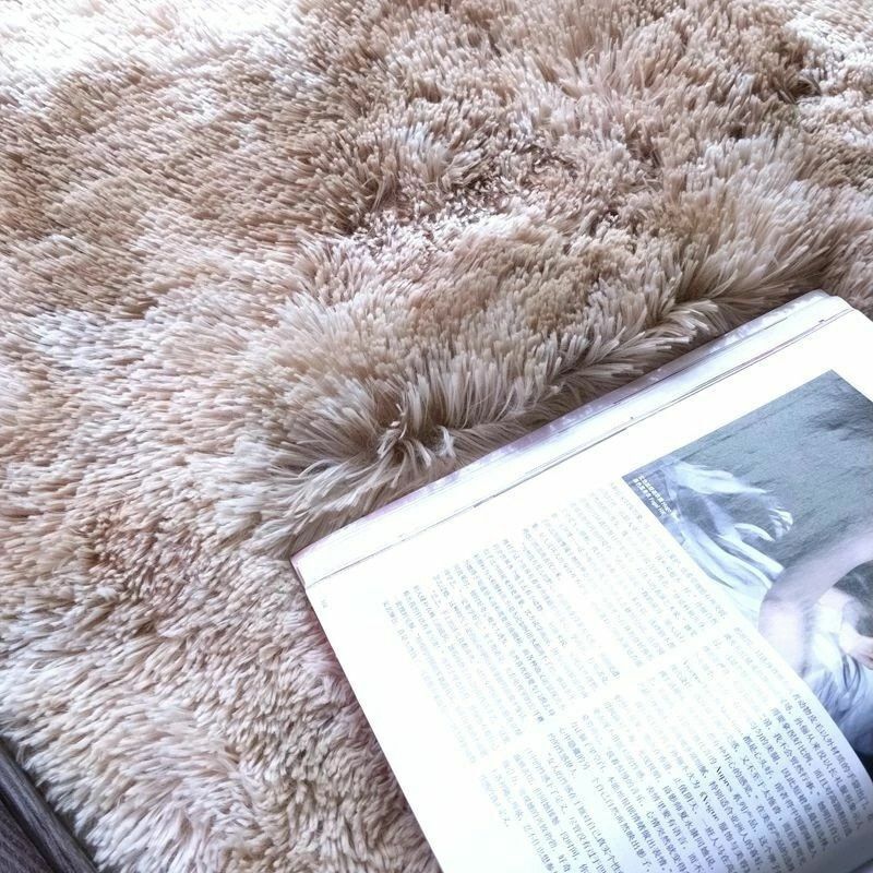 Silk Carpets Soft Living Room Bedroom Rugs Home Tie-dye Faux Fur Polyester Plush