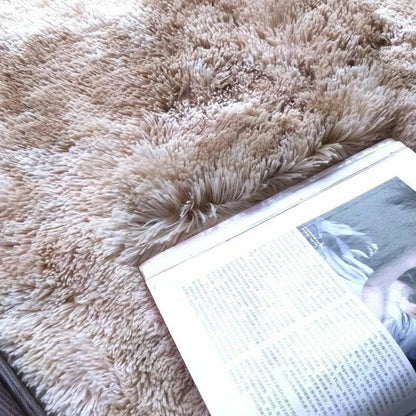 Silk Carpets Soft Living Room Bedroom Rugs Home Tie-dye Faux Fur Polyester Plush
