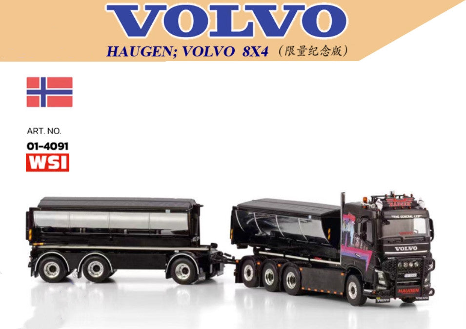 1:50 WSI HAUGEN VOLVO FH4 8X4 Asphalt Transport Truck Vehicle Diecast Model