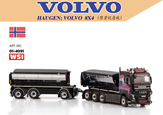 1:50 WSI HAUGEN VOLVO FH4 8X4 Asphalt Transport Truck Vehicle Diecast Model
