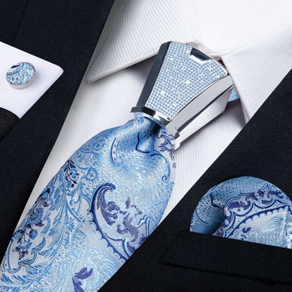 Men Necktie 3Pcs Luxury Striped Ties Cufflinks Pocket Square Wedding Accessories