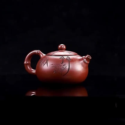 China Yixing Zisha Dicaoqing Clay Marked Tea Pot Original Ore Handmade Pot 8.8oz