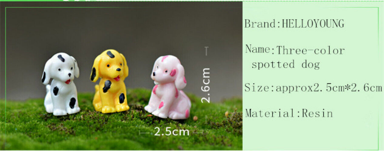 Mini 5PCS Three-color Spotted Dog Decor Supplies Garden Deco Creative Handicraft