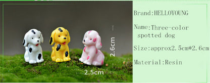 Mini 5PCS Three-color Spotted Dog Decor Supplies Garden Deco Creative Handicraft