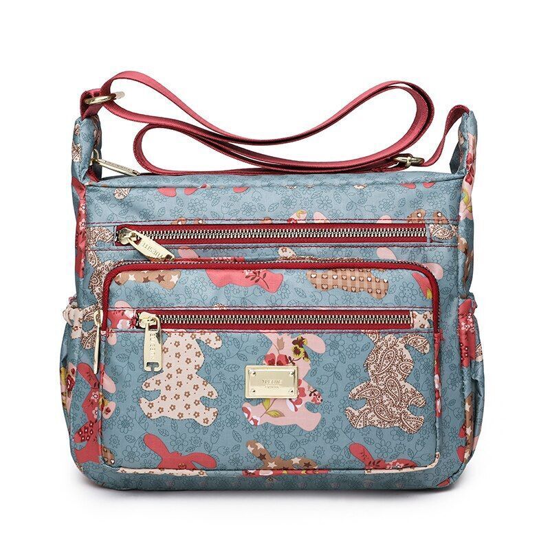 Crossbody Casual Shoulder Bag Rural Style Cloth Nylon Waterproof Shopper Handbag