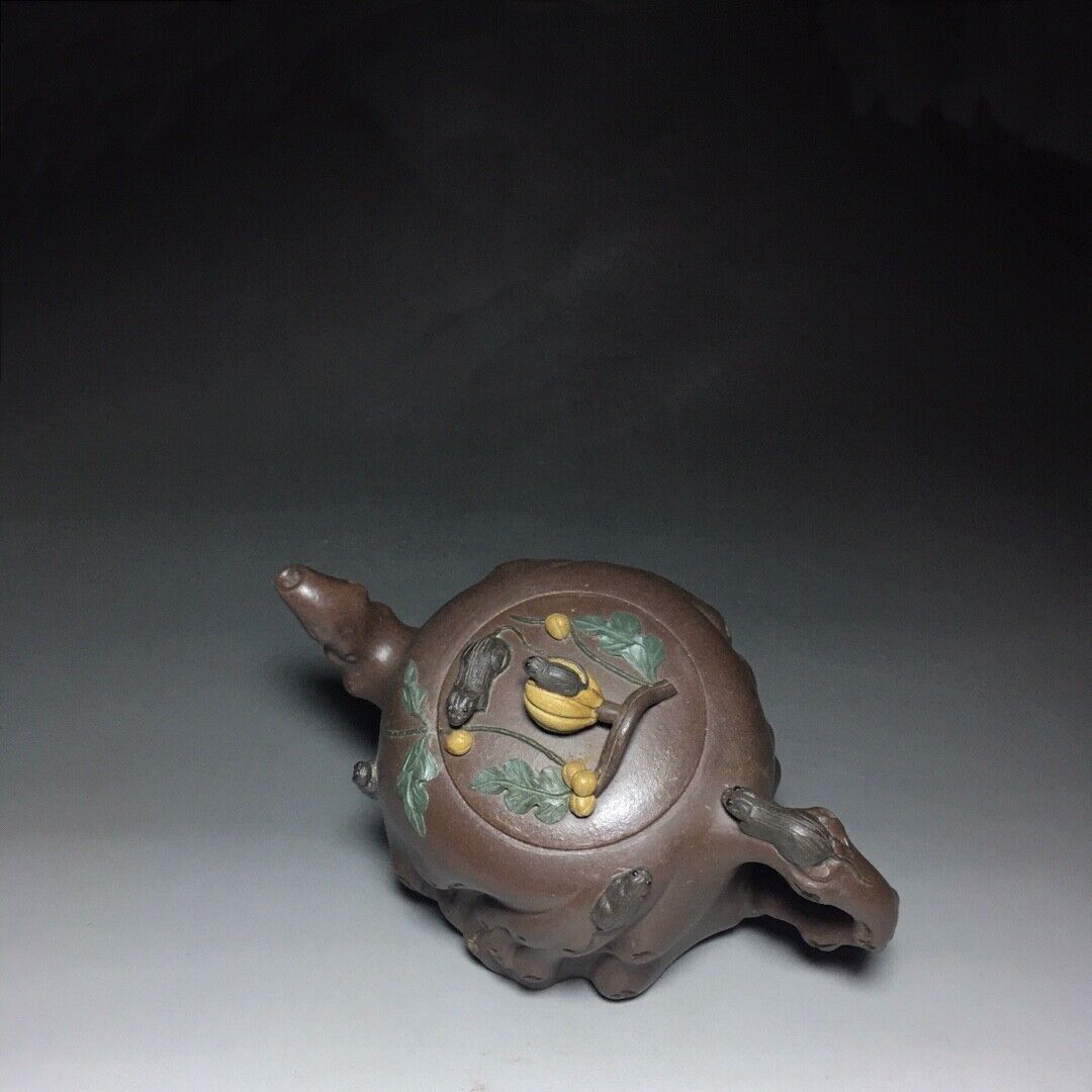 l-0Chinese Yixing Zisha Clay Handmade Exquisite Teapot （五谷丰登 底款：蒋蓉）