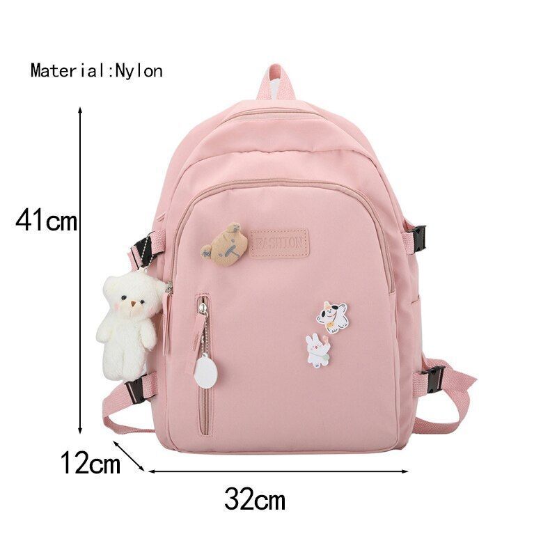 Backpack Women Cartoon Bag Summer Small Canvas Shoulder Bag Traveling Rucksack
