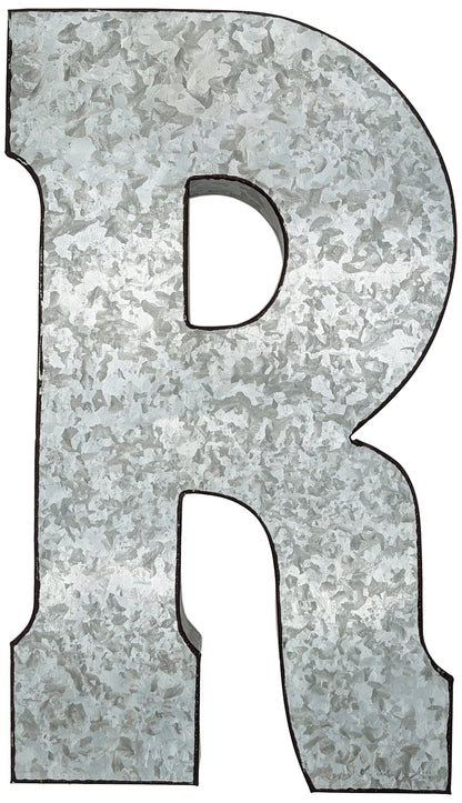 20" Tall Metal "BAR" Letters-Hanging Décor, Silver w\ Rusted Edges