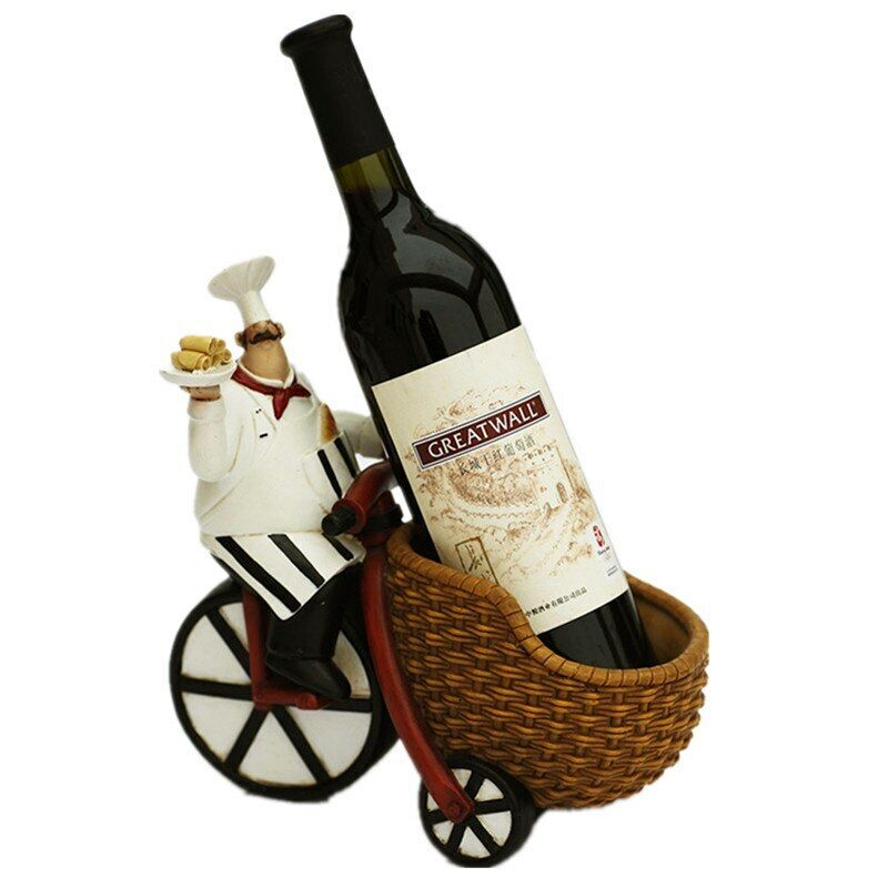 Chef Wine Rack Wine Stand Wine Bottle Holder Home Hotel Wine Display Shelf Resin