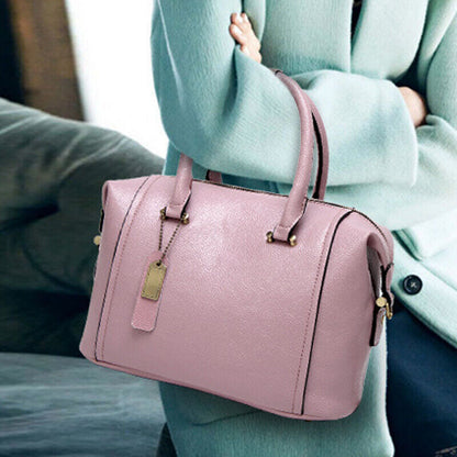 Women's Boston Bag Genuine Leather Crossbody Shoulder Bag Satchel Tote Handbags