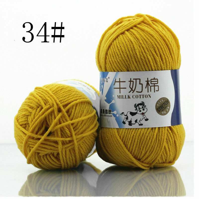 Hot Sale 50g Hand-woven Chunky Yarn Soft Milk Cotton Knitting Baby wool yarn