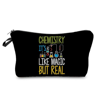 Natural Science Printed Student Pencil Case Teacher Cosmetic Storage Toilet Bag