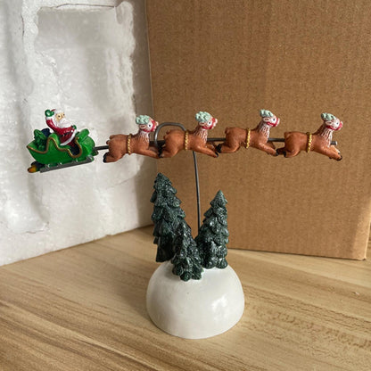 Multicolored Flaming Sleigh National Lampoons Statue Christmas Vacation Village