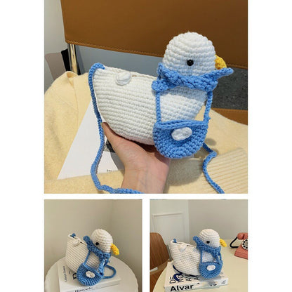 Women Shoulder Bag Knit Mushroom Style Crossbody Bags Casual Mini Purse 15*15*13