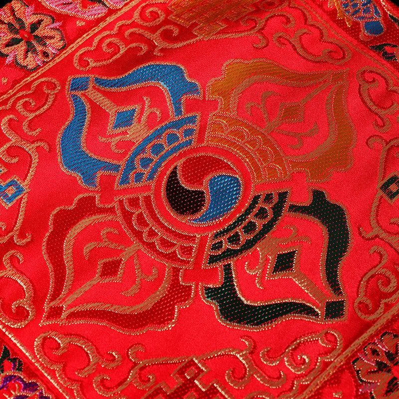 21cm Tibetan Buddhist Utensils Embroidery Eight Auspicious Crosses Cloth Mat
