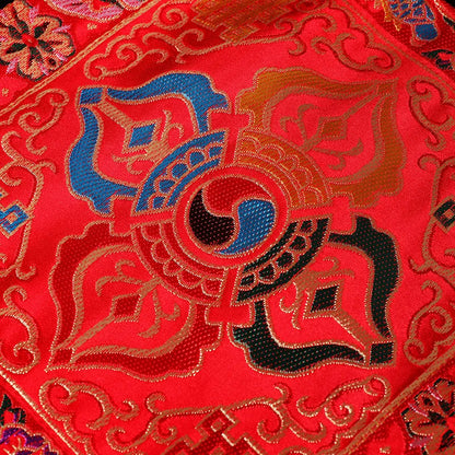 21cm Tibetan Buddhist Utensils Embroidery Eight Auspicious Crosses Cloth Mat