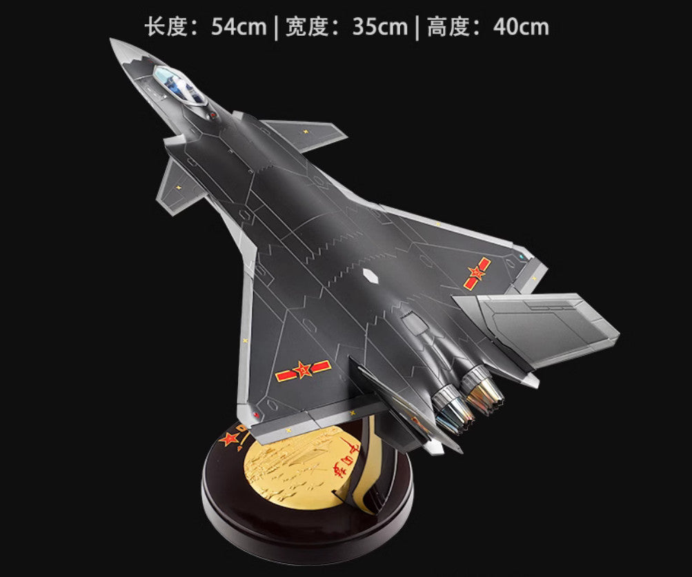 1:36 54CM CHINA J-20 Stealth Fighter Plane Diecast Military Aircraft Model