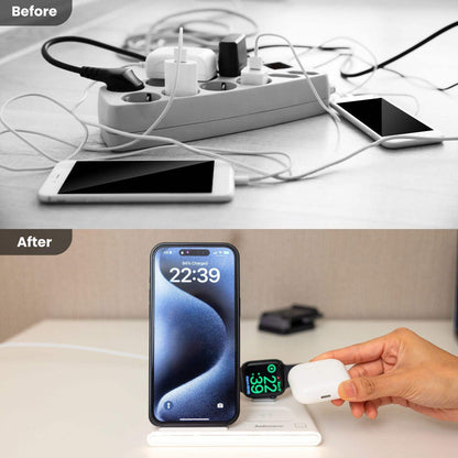 Jabees PowerGlow 4-in-1 Wireless Charging Station - Foldable