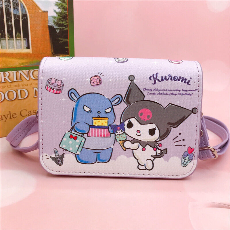 Cute Girl's Kuromi My Melody Cinnamoroll Crossbody Messenger Shoulder Bag Gift A