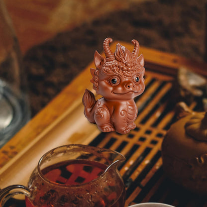 Miniature Dragon Statue Mini Tea Pet Ornament Chinese Tea Decoration for