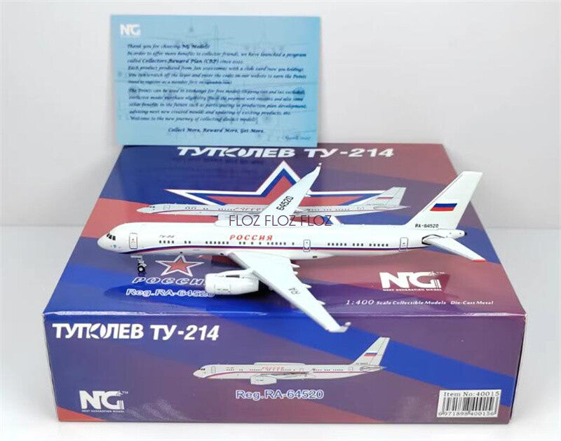 NG Model Russian Air Force TU-214PU-SBUS RA-64520 1:400 Aircraft Pre-built Model