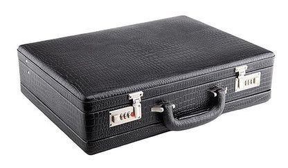 New Leather Travel Briefcase with Combination Lock Office Business Handbag