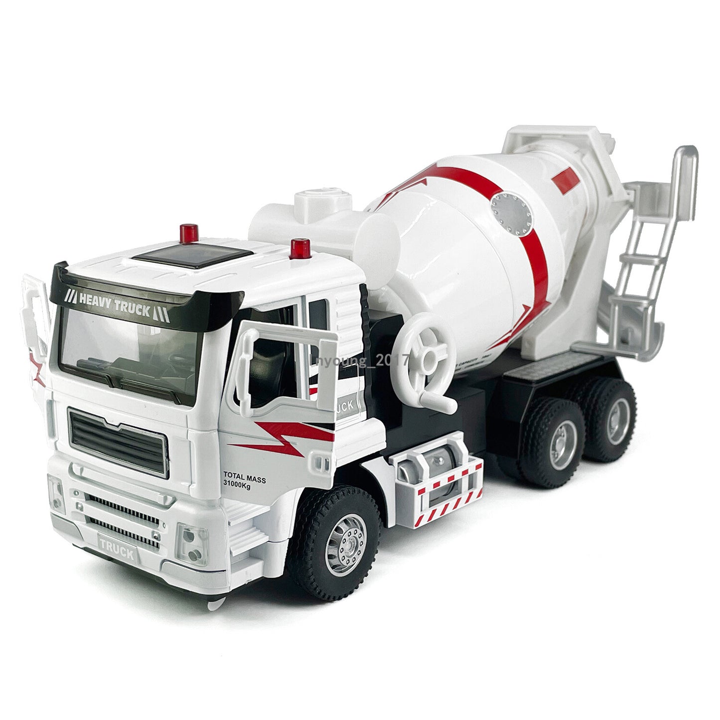 1/40 Cement Mixer Truck Toy Diecast Model Car Metal Construction Toy Cars White